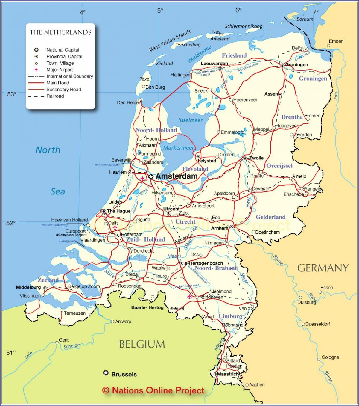 térkép Holland Hollandia
