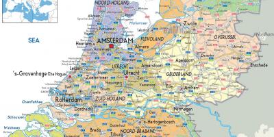 Térkép a Holland városok